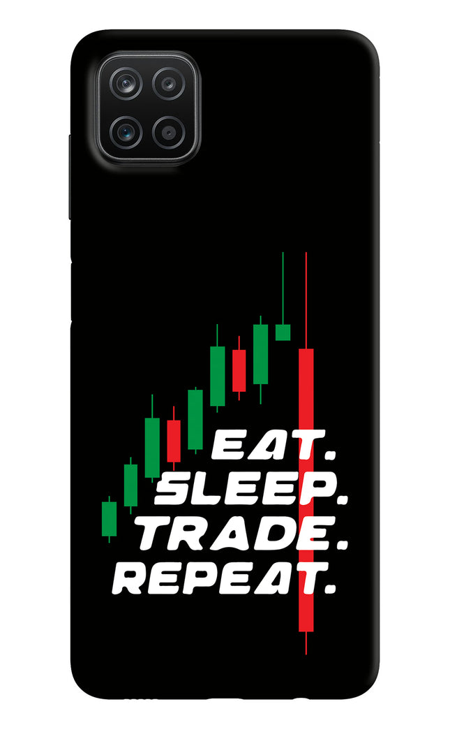 Eat Sleep Trade Repeat Samsung A12 Hard Case Back Cover by Casekaro