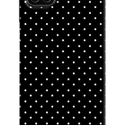 White Dots Samsung A12 Hard Case Back Cover by Casekaro