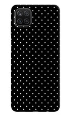 White Dots Samsung A12 Hard Case Back Cover by Casekaro