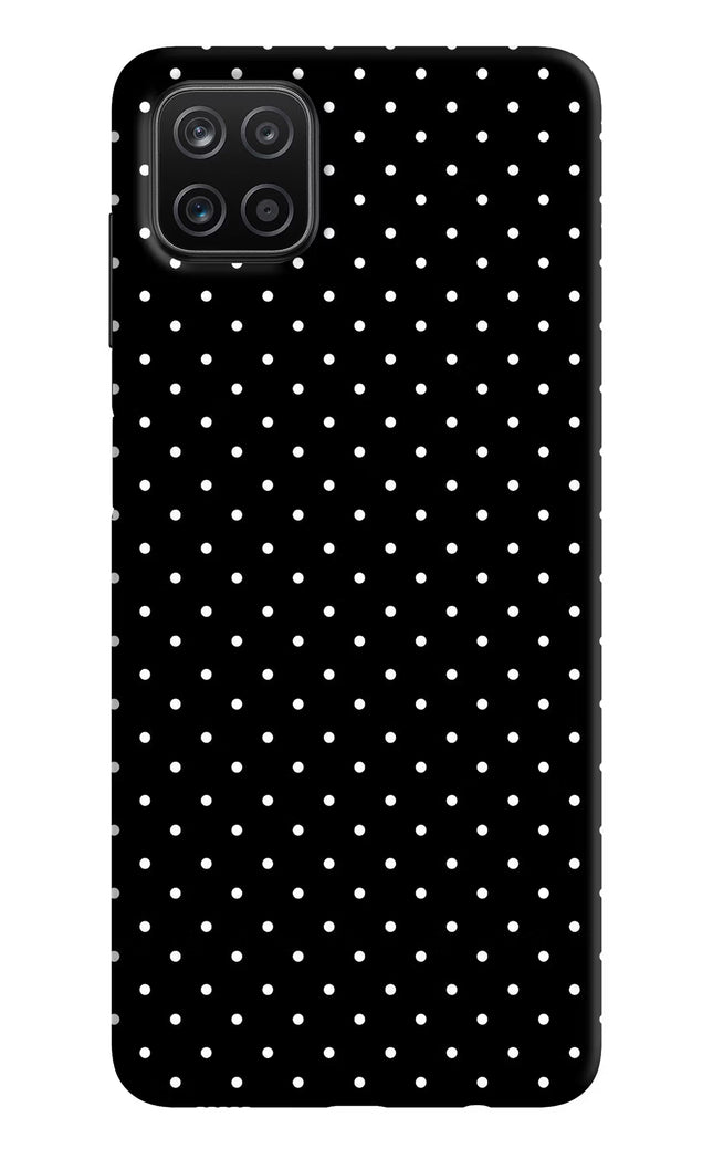 White Dots Samsung A12 Hard Case Back Cover by Casekaro