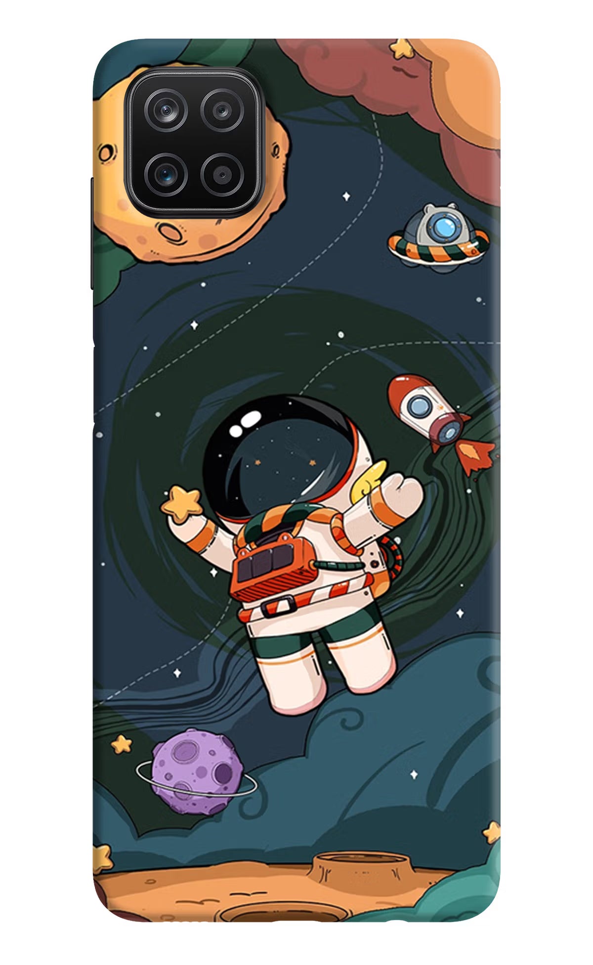 Cartoon Astronaut Samsung A12 Back Cover