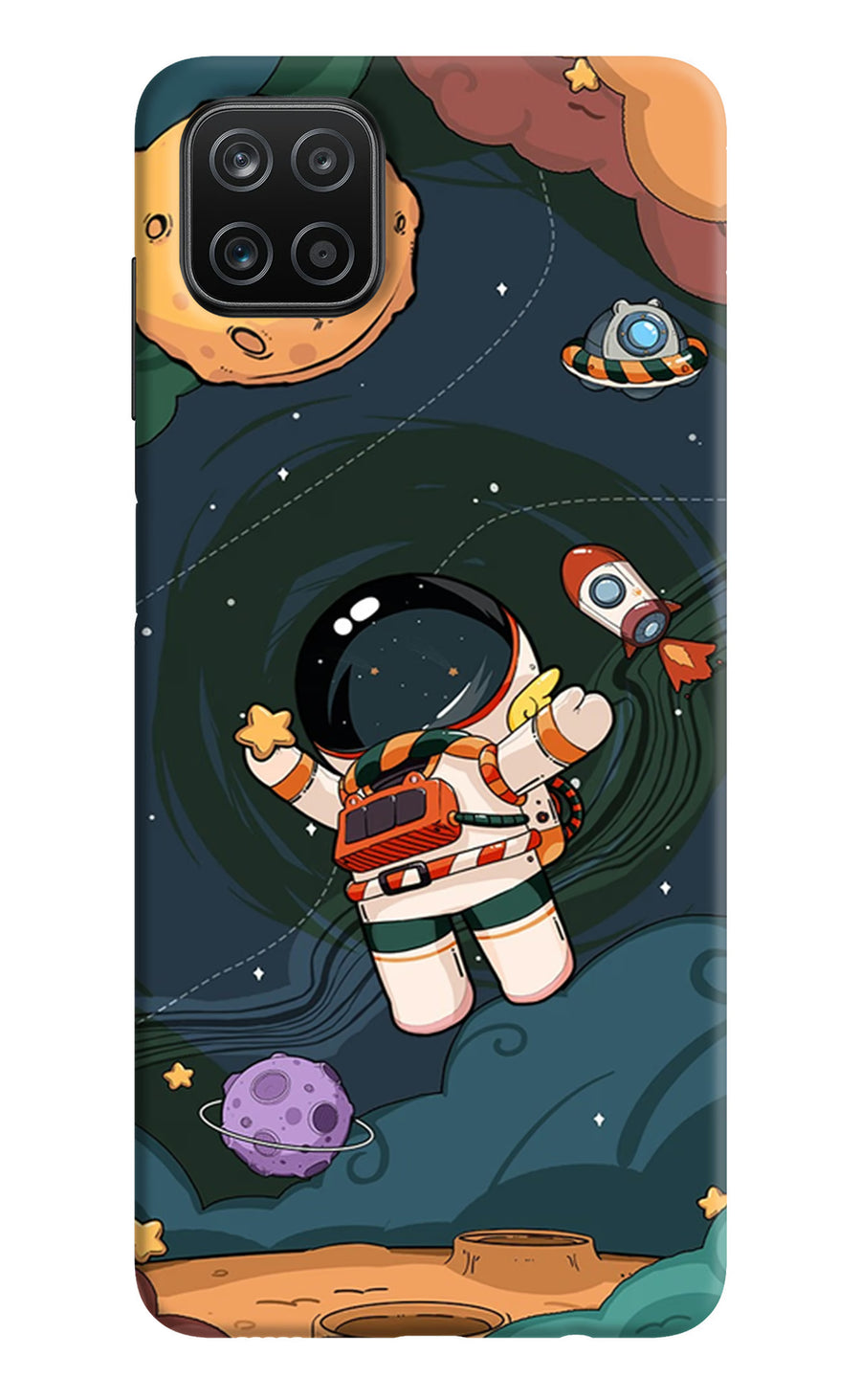 Cartoon Astronaut Samsung A12 Back Cover, Hard case