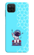 Cute Astronaut Chilling Samsung A12 Hard Case Back Cover by Casekaro