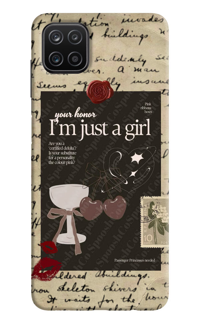 I am just a girl Samsung A12 Hard Case Back Cover by Casekaro