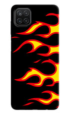 Side Sweep Flames Samsung A12 Hard Case Back Cover by Casekaro