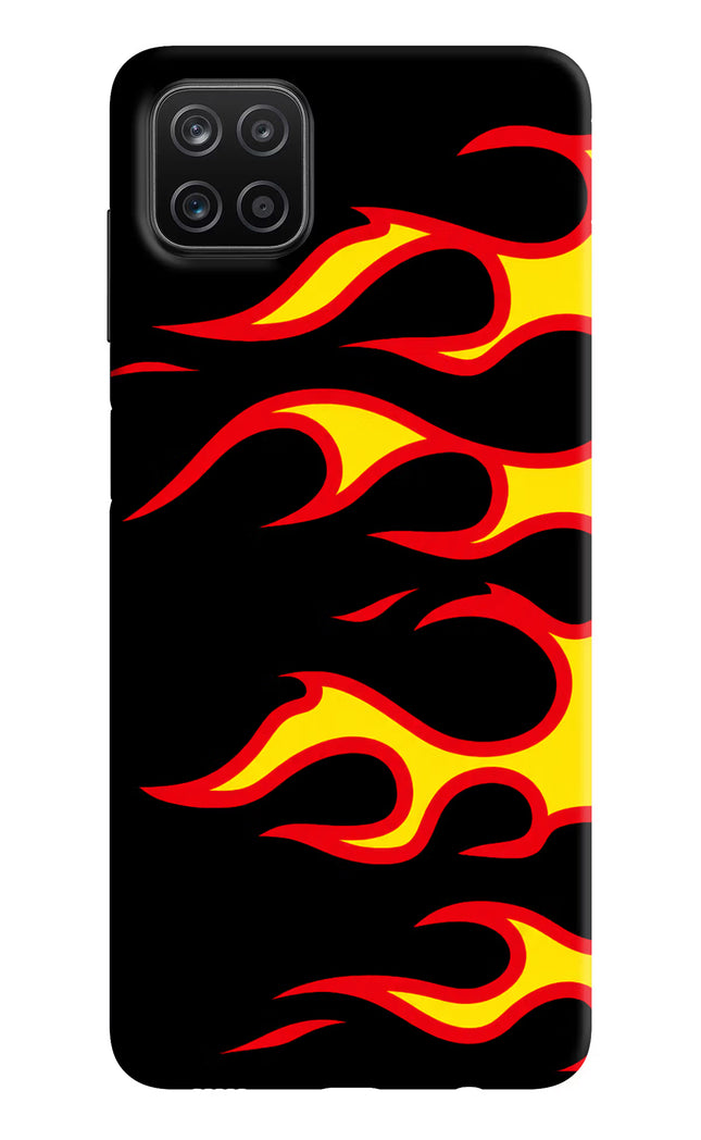 Side Sweep Flames Samsung A12 Hard Case Back Cover by Casekaro