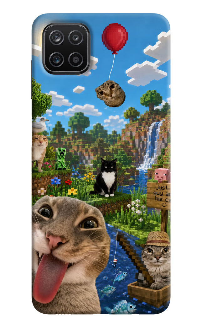 Minecraft Cat Chaos Samsung A12 Hard Case Back Cover by Casekaro