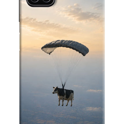 Skydiving Cow Samsung A12 Hard Case Back Cover by Casekaro