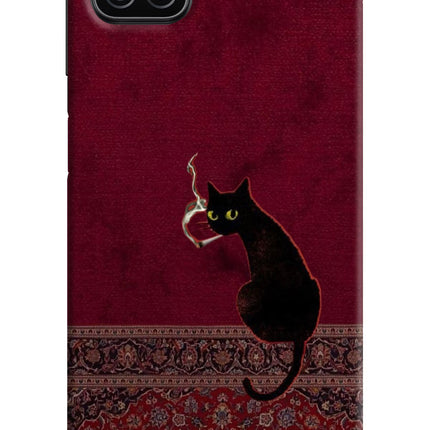 Midnight Cat Samsung A12 Hard Case Back Cover by Casekaro