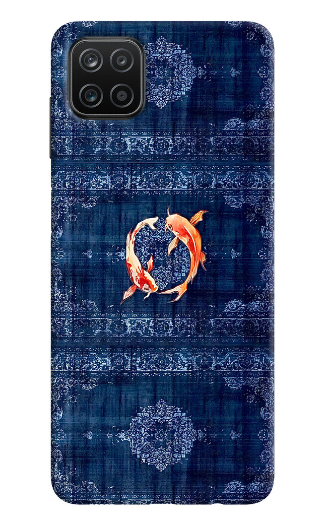 Koi Blue Samsung A12 Hard Case Back Cover by Casekaro