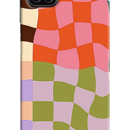 Wavy Grid Samsung A12 Hard Case Back Cover by Casekaro