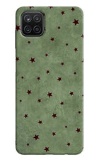 Green Stars Samsung A12 Hard Case Back Cover by Casekaro