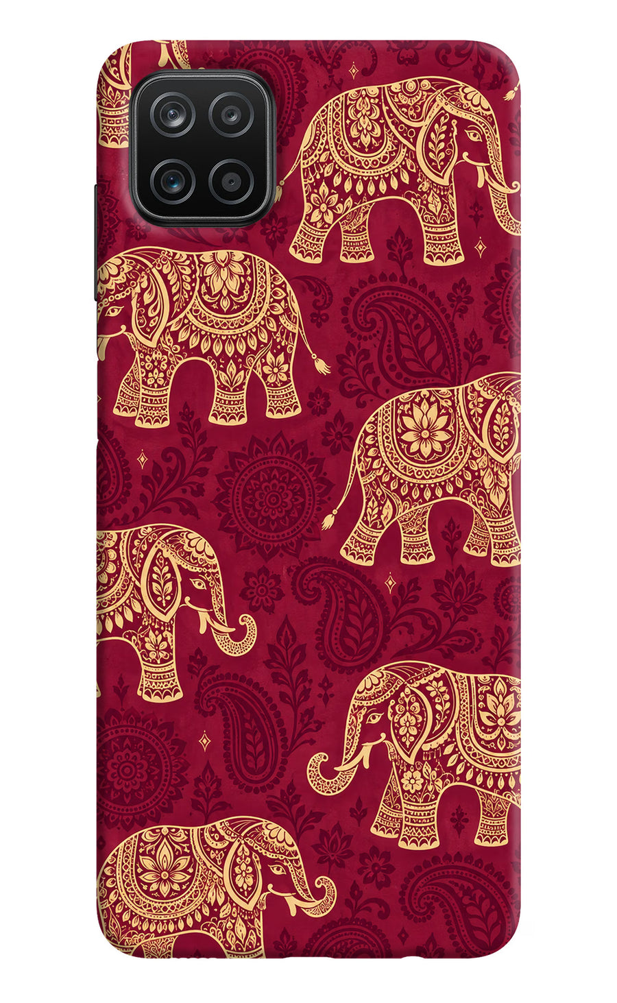 Maroon Elephant Samsung A12 Back Cover, Hard case