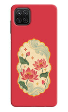 Pink Lotus Samsung A12 Hard Case Back Cover by Casekaro
