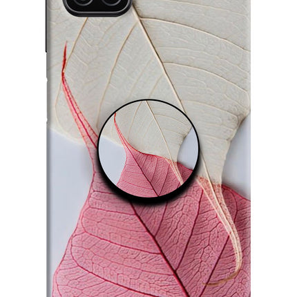 White Pink Leaf Samsung A12 Pop Case by Casekaro