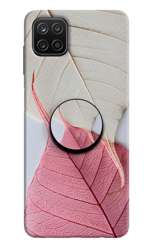 White Pink Leaf Samsung A12 Pop Case by Casekaro