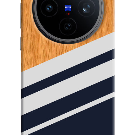 Blue and white wooden Vivo X200T Back Cover