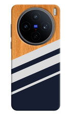 Blue and white wooden Vivo X200T Back Cover