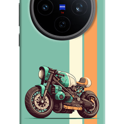 Striped Moto Drift Vivo X200T Back Cover