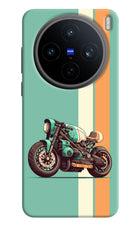 Striped Moto Drift Vivo X200T Back Cover