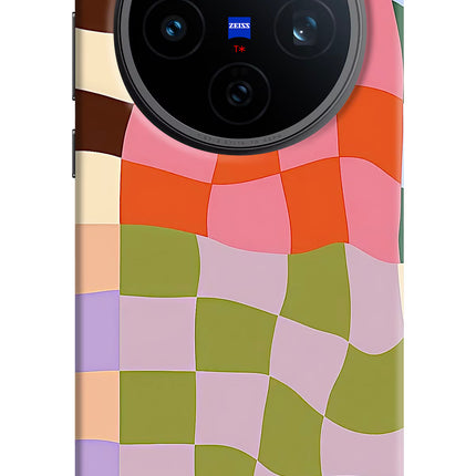 Wavy Grid Vivo X200T Hard Case Back Cover by Casekaro