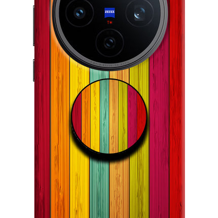 Multicolor Wooden Vivo X200T Pop Case