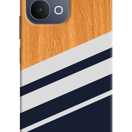 Blue and white wooden iQOO Z11x 5G Back Cover