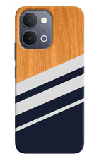 Blue and white wooden iQOO Z11x 5G Back Cover