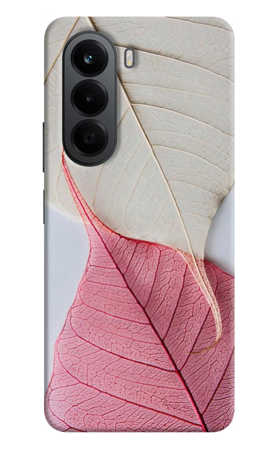 White Pink Leaf OnePlus Nord CE6 Lite Back Cover, Hard case