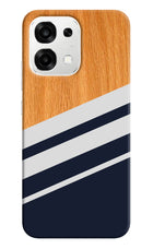 Blue and white wooden Oppo F33 5G Back Cover