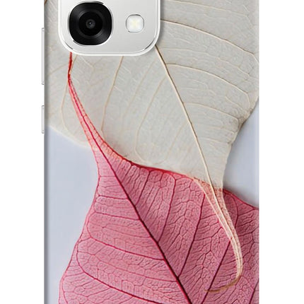 White Pink Leaf Oppo F33 5G Back Cover