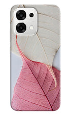 White Pink Leaf Oppo F33 5G Back Cover