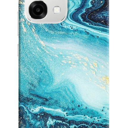 Blue Glitter Marble Oppo F33 5G Back Cover