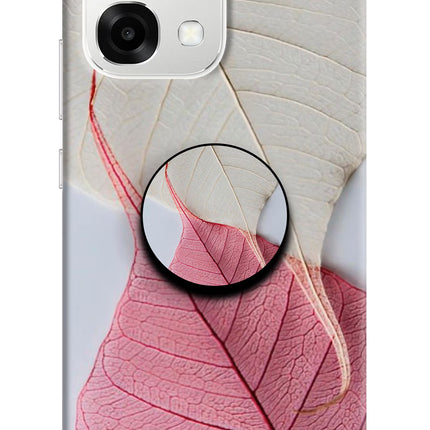 White Pink Leaf Oppo F33 5G Pop Case