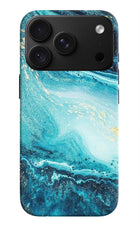Blue Glitter Marble iPhone 18 Pro Hard Case Back Cover by Casekaro