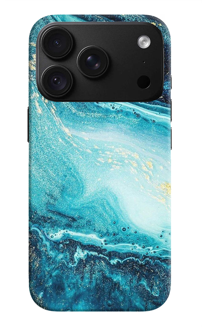 Blue Glitter Marble iPhone 18 Pro Back Cover