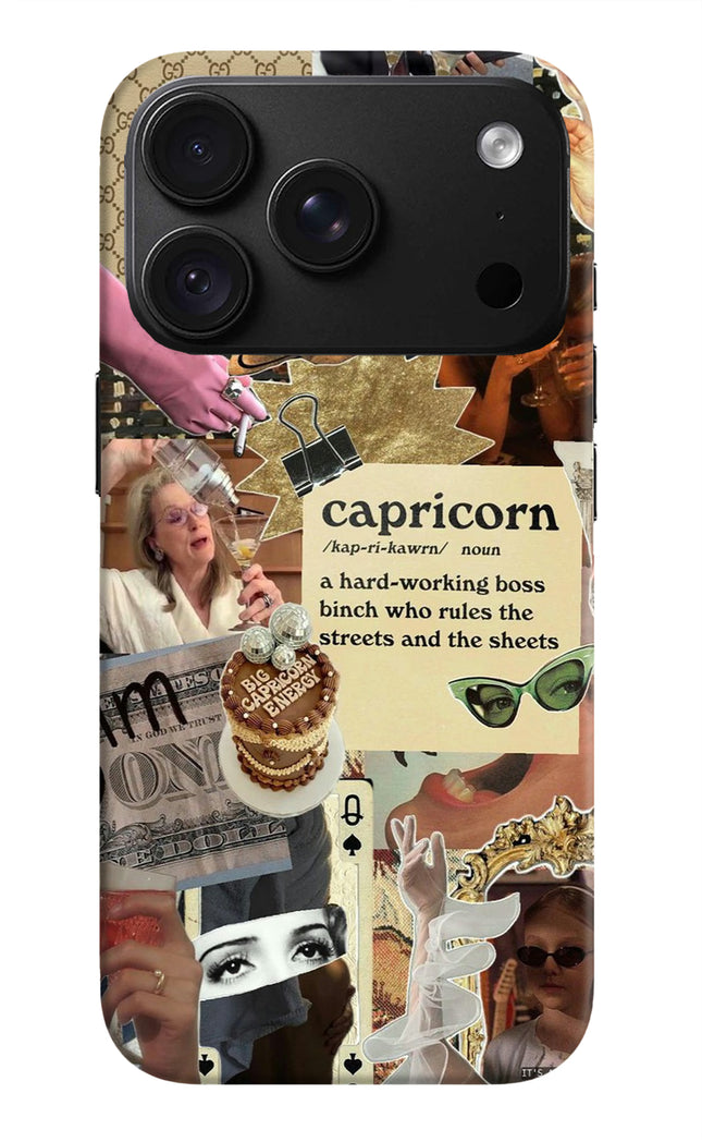 Capricorn Zodiac iPhone 18 Pro Hard Case Back Cover by Casekaro