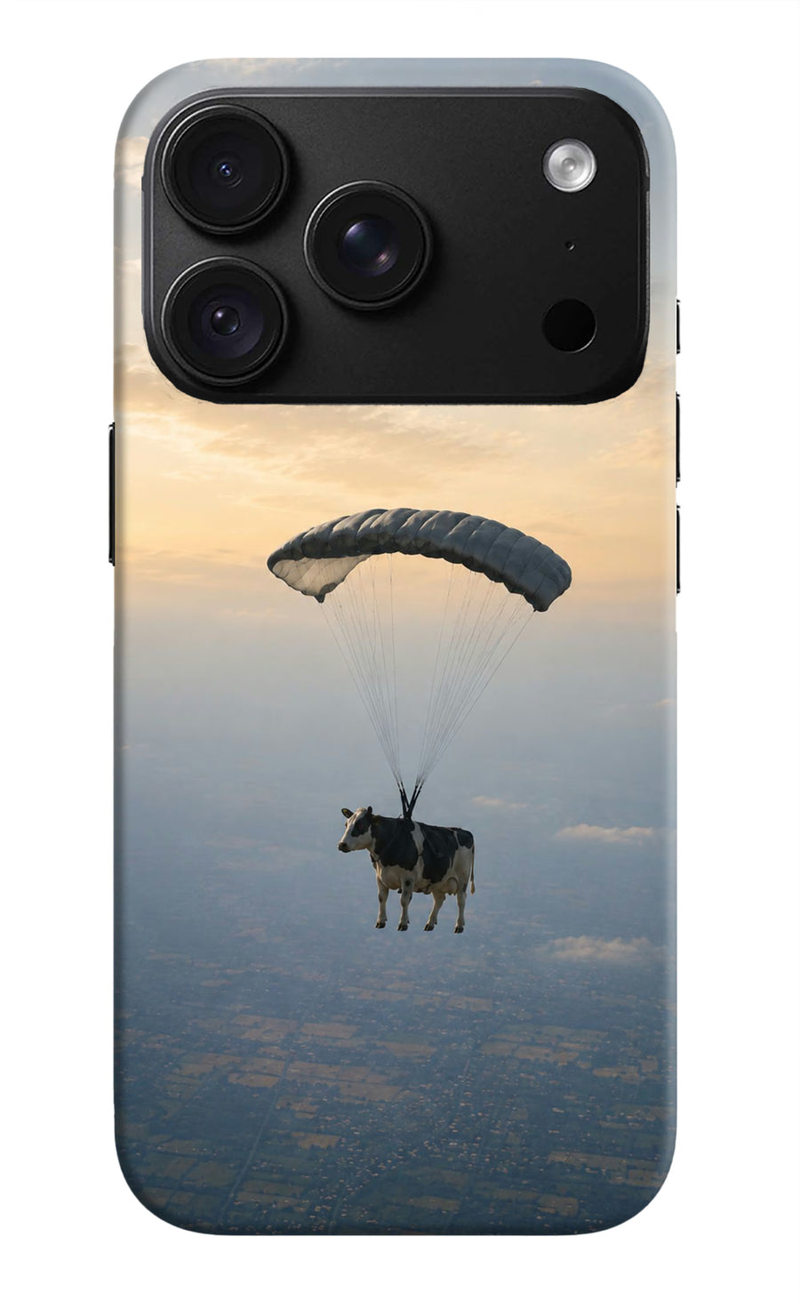 Skydiving Cow iPhone 18 Pro Back Cover, Hard case