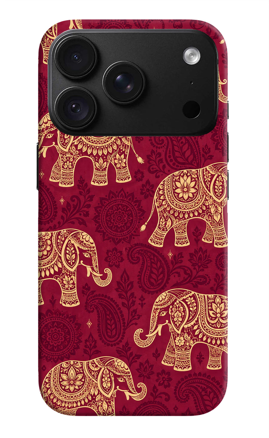 Maroon Elephant iPhone 18 Pro Back Cover, Hard case