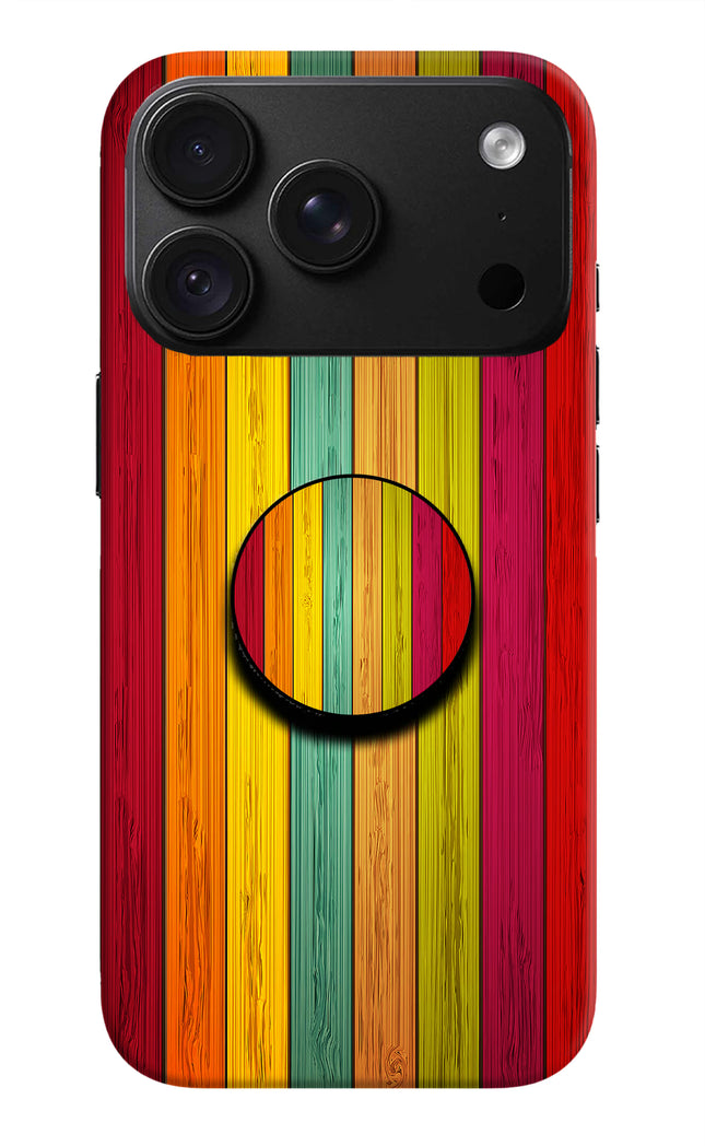 Multicolor Wooden iPhone 18 Pro Pop Case by Casekaro