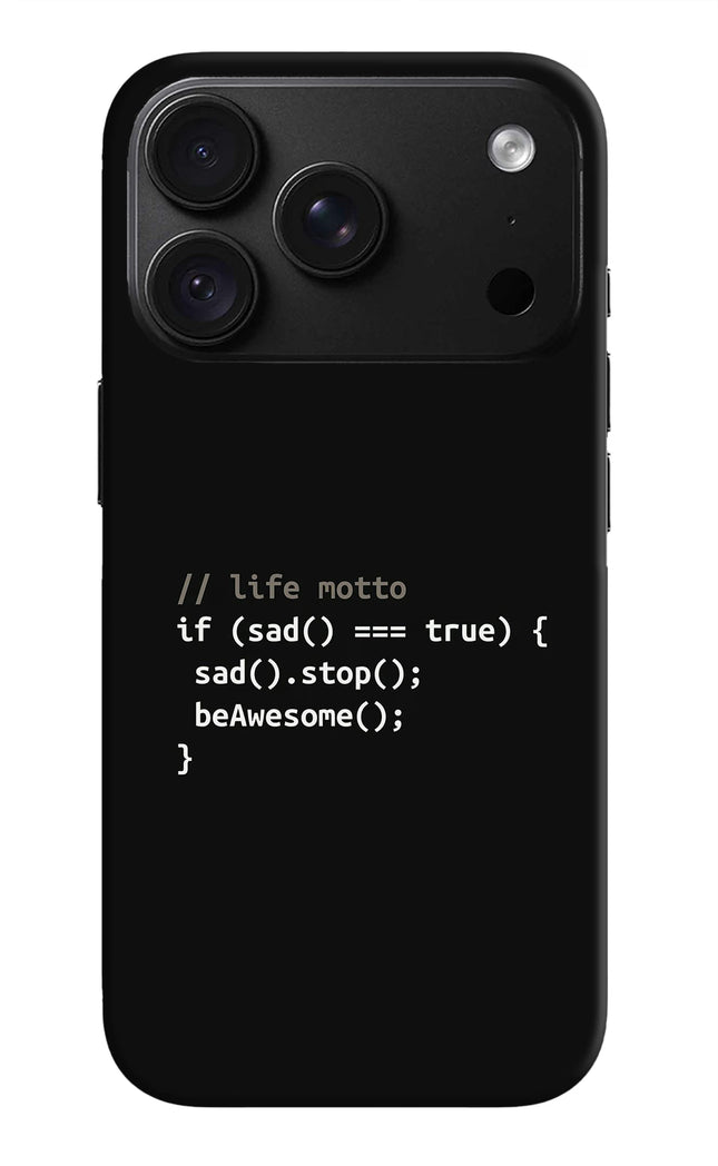 Life Motto Code iPhone 18 Pro Max Back Cover