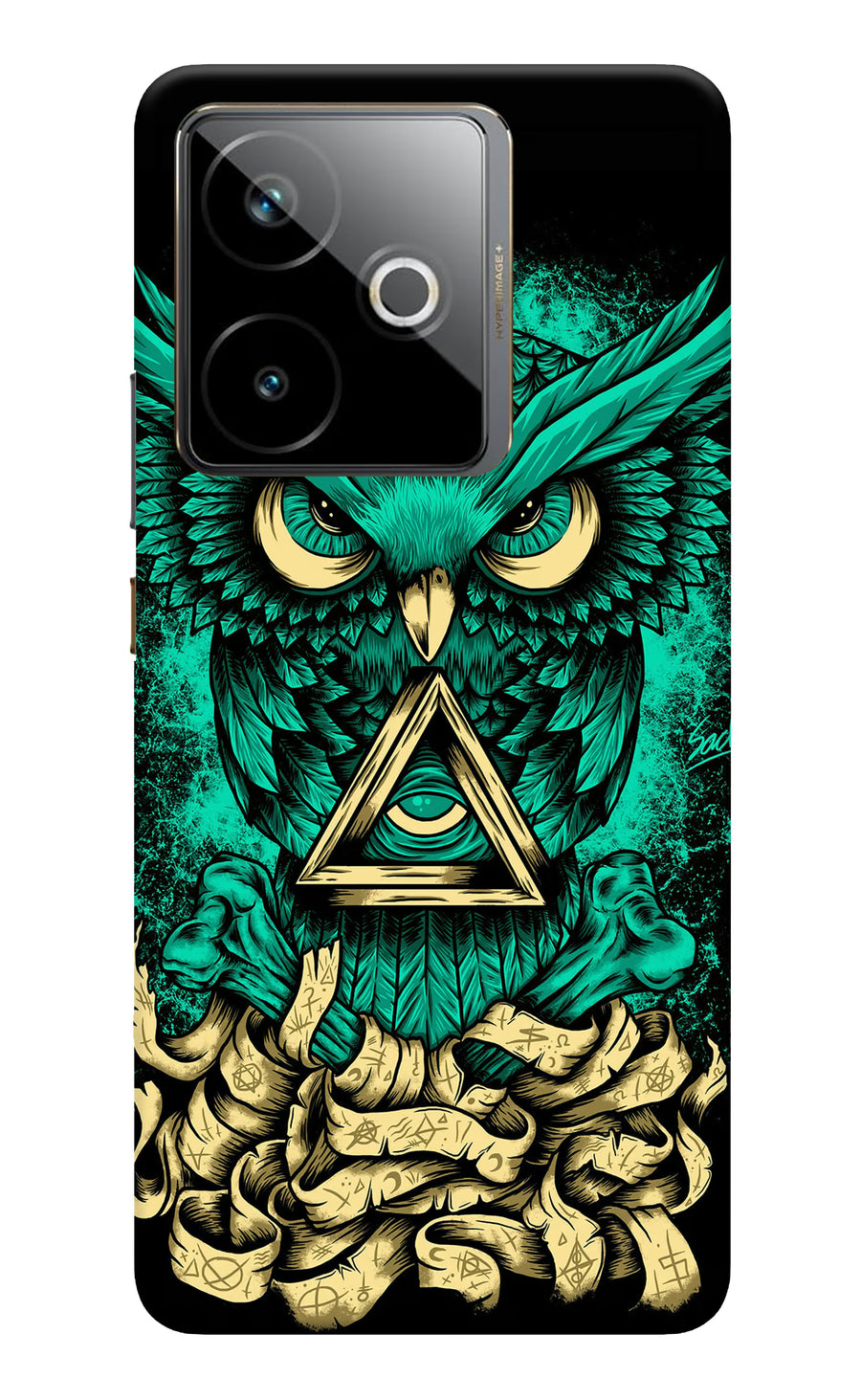 Green Owl Realme GT 7T Back Cover, Hard case