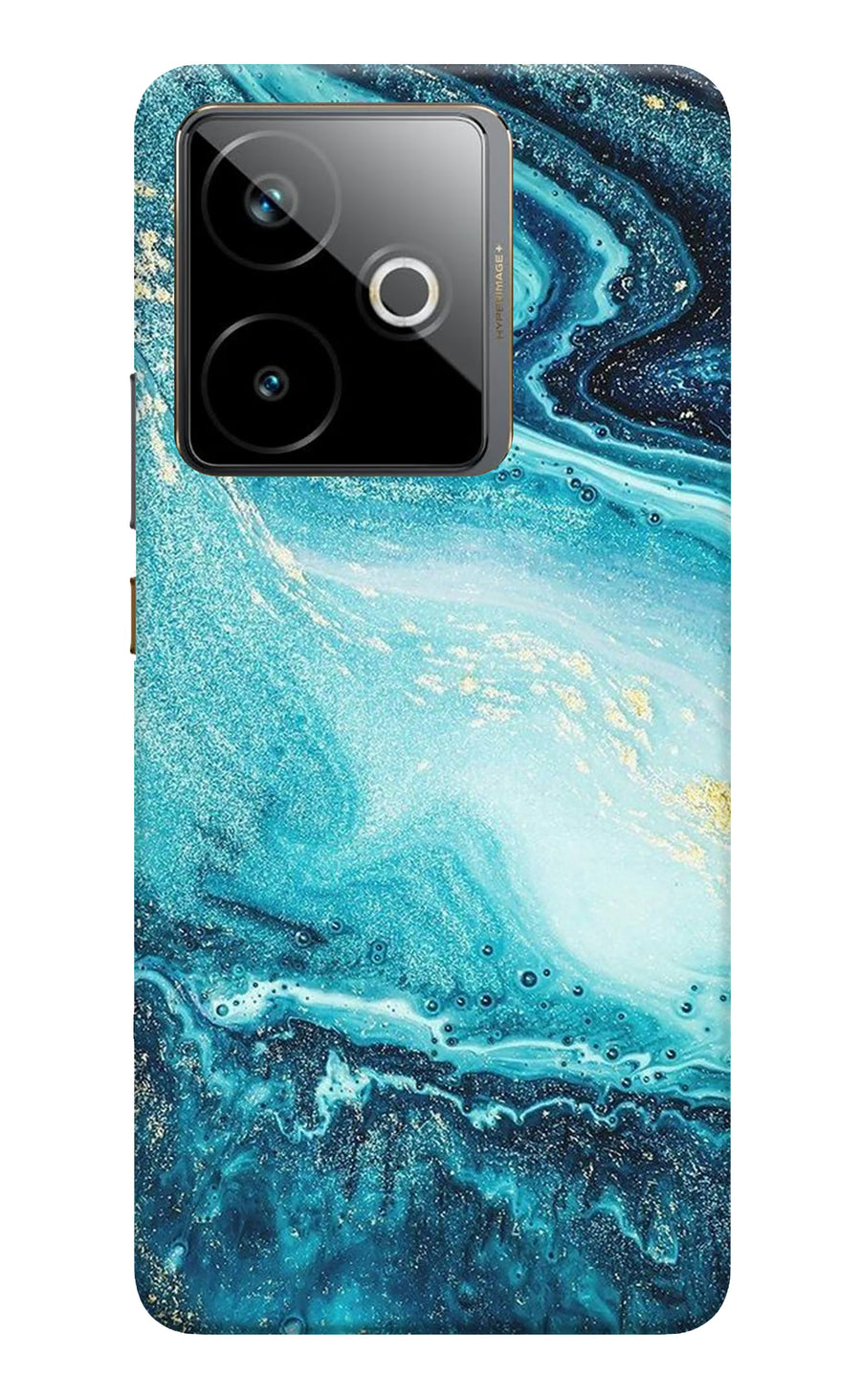 Blue Glitter Marble Realme GT 7T Back Cover, Hard case