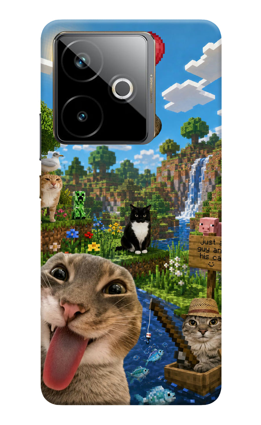 Minecraft Cat Chaos Realme GT 7T Back Cover, Hard case