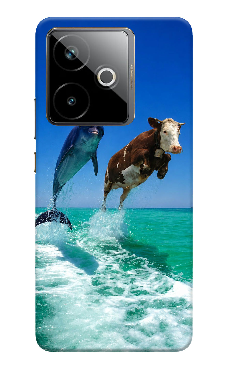 Dolphin vs Cow Realme GT 7T Back Cover, Hard case