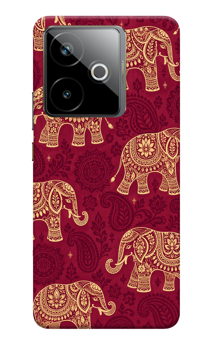 Maroon Elephant Realme GT 7T Back Cover, Hard case