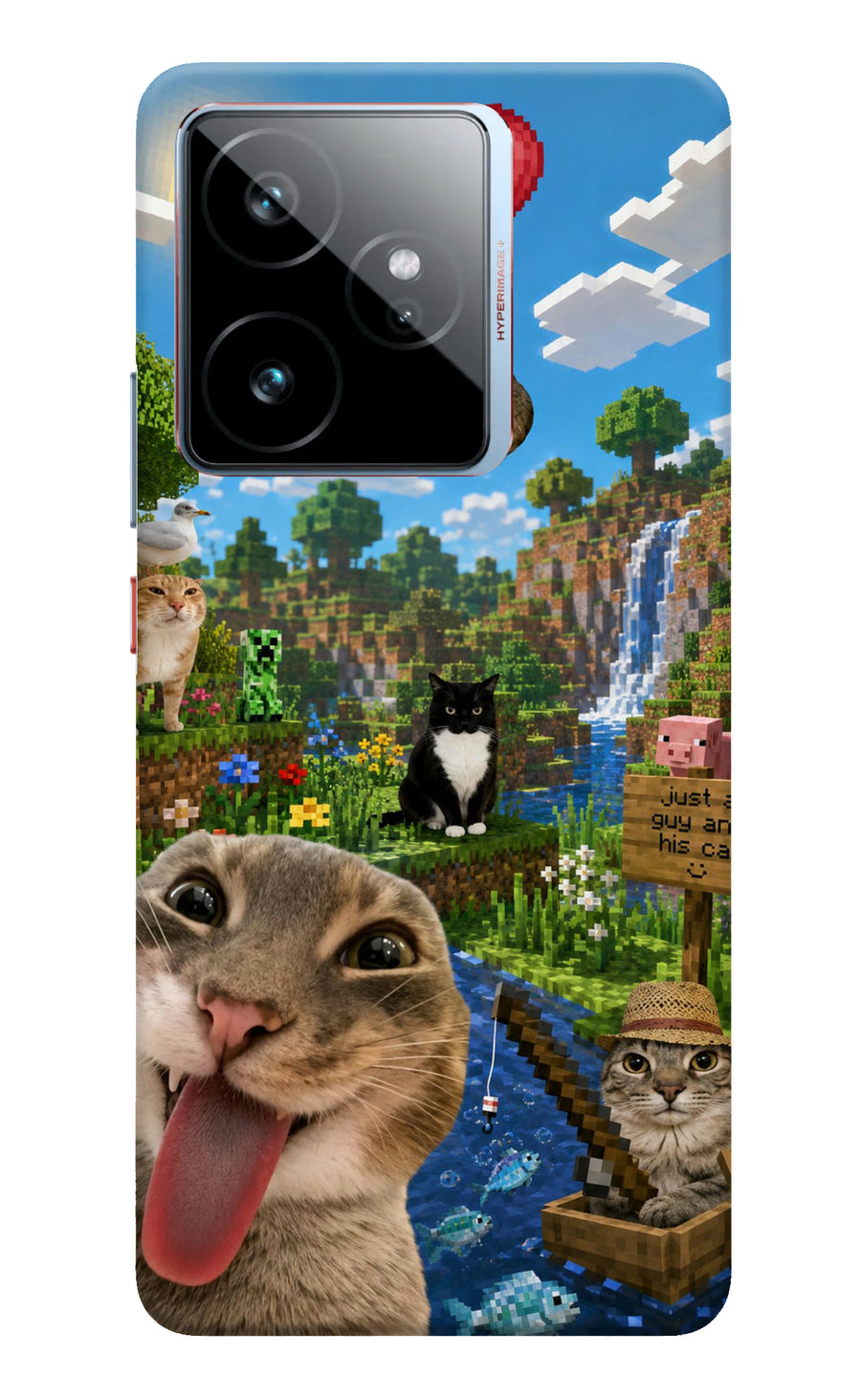 Minecraft Cat Chaos Realme GT 7 Back Cover, Hard case