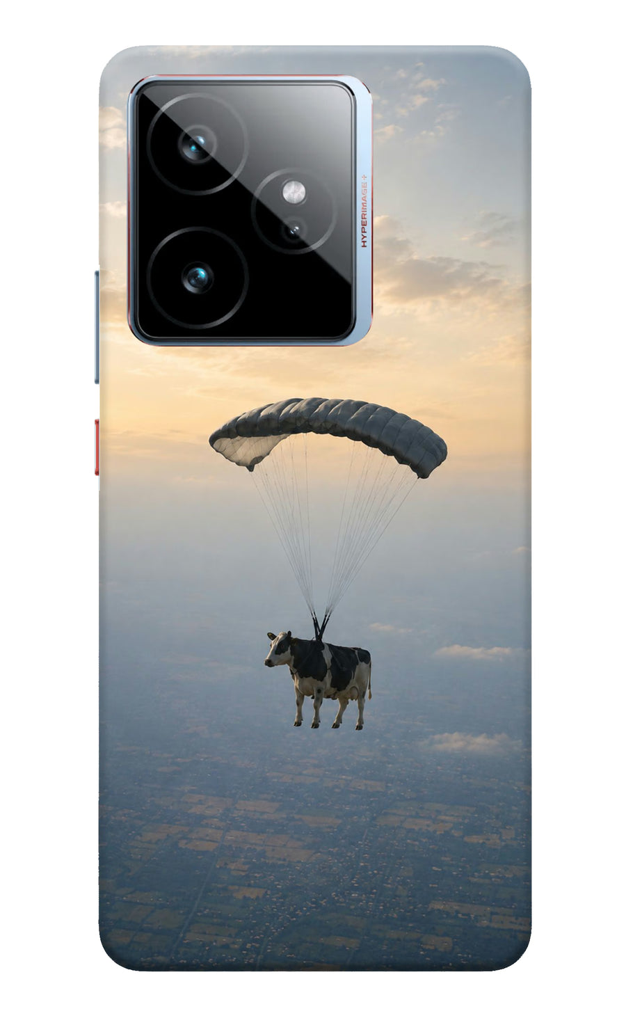 Skydiving Cow Realme GT 7 Back Cover, Hard case