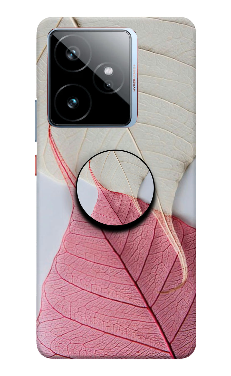 White Pink Leaf Realme GT 7 Pop Case, Hard case