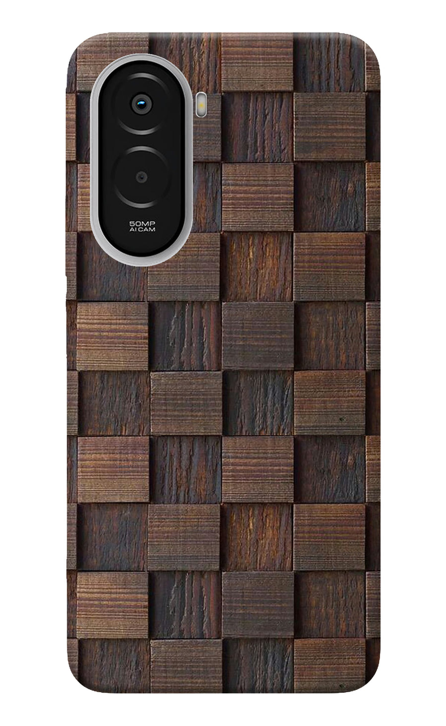 Wooden Cube Design Poco M7 Plus 5G Back Cover, Hard case
